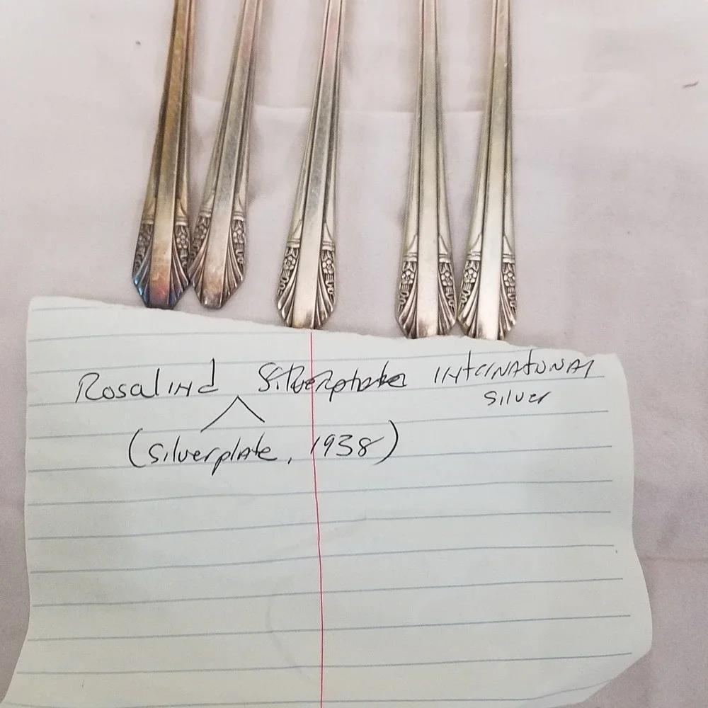 International Silver Rosalind Dinner Forks Set of 5 Silver Silverplate Good 1938